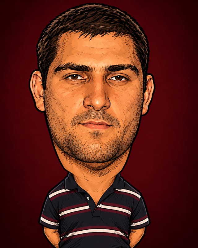 Caricatura de Adriano da Nóbrega gerada por IA (não é fotografia)