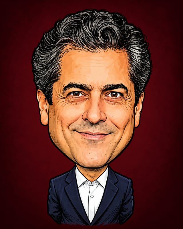 Caricatura gerada por IA — não é fotografia Caricatura (gerada por IA) de Antônio Carlos Freixo Júnior ("Mineiro")