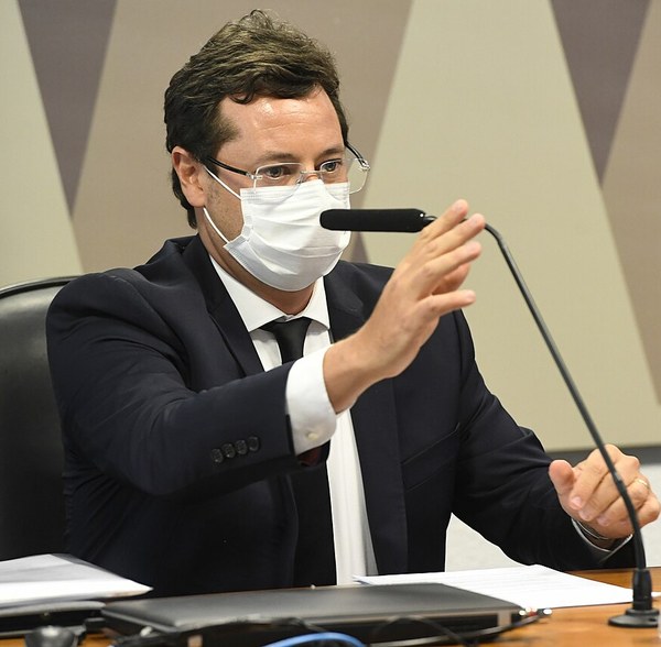 Foto de Fabio Wajngarten — Depoimento à CPI da Pandemia como ex-secretário especial de Comunicação Social, 2021 (recorte)