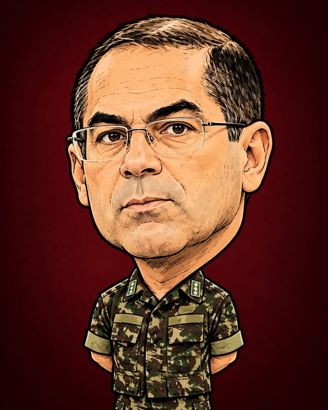 Caricatura de Fabrício Moreira de Bastos gerada por IA (não é fotografia)