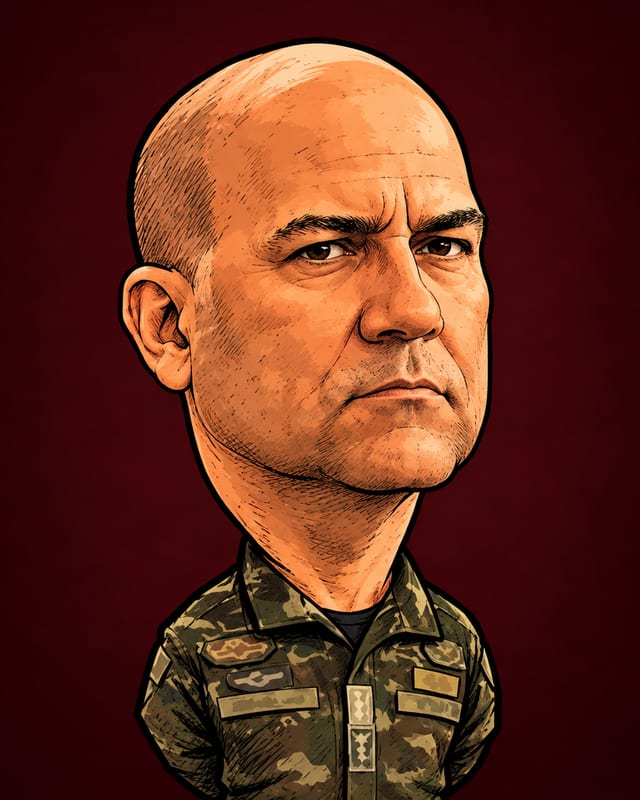Caricatura de Hélio Ferreira Lima gerada por IA (não é fotografia)