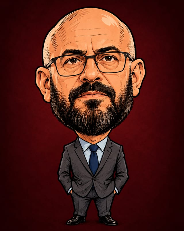 Caricatura de Marcelo da Silva Vieira gerada por IA (não é fotografia)