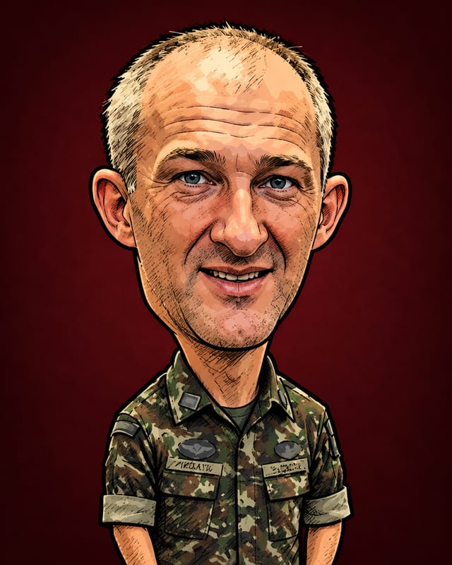 Caricatura de Osmar Crivelatti gerada por IA (não é fotografia)
