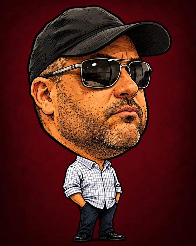 Caricatura de Major Ronald gerada por IA (não é fotografia)
